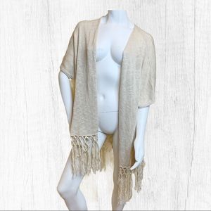 J by J.O.A. lace kimono with fringes